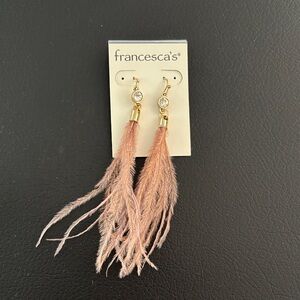 Francesca's Collections Blush Feather Earrings